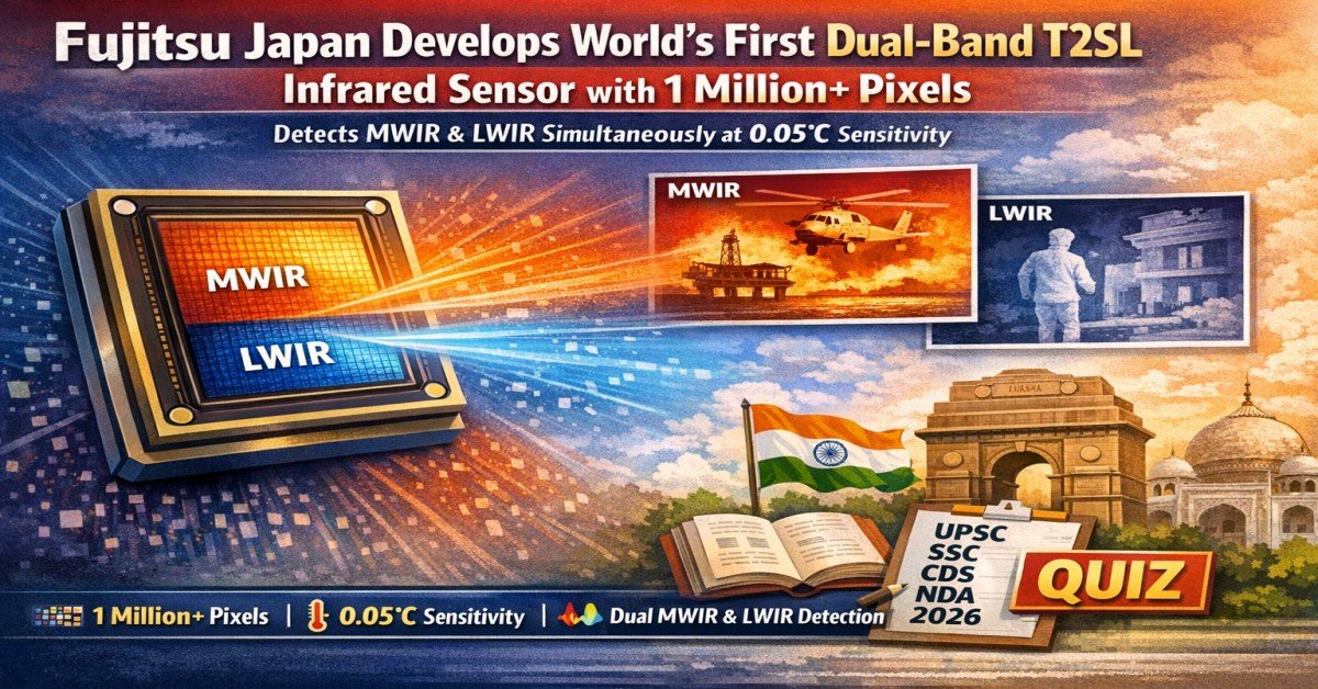 Fujitsu Japan world’s first dual-band T2SL infrared sensor with 1 million plus pixels detecting MWIR and LWIR simultaneously at 0.05 degree Celsius sensitivity