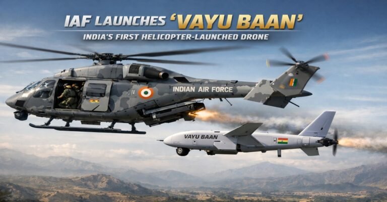 Indian Air Force launching Vayu Baan, India’s first helicopter-launched drone system for advanced aerial operations