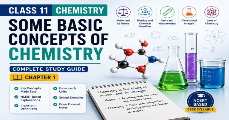 Some Basic Concepts of Chemistry Class 11 Chapter 1 complete study guide with chemistry formulas molecules and laboratory glassware